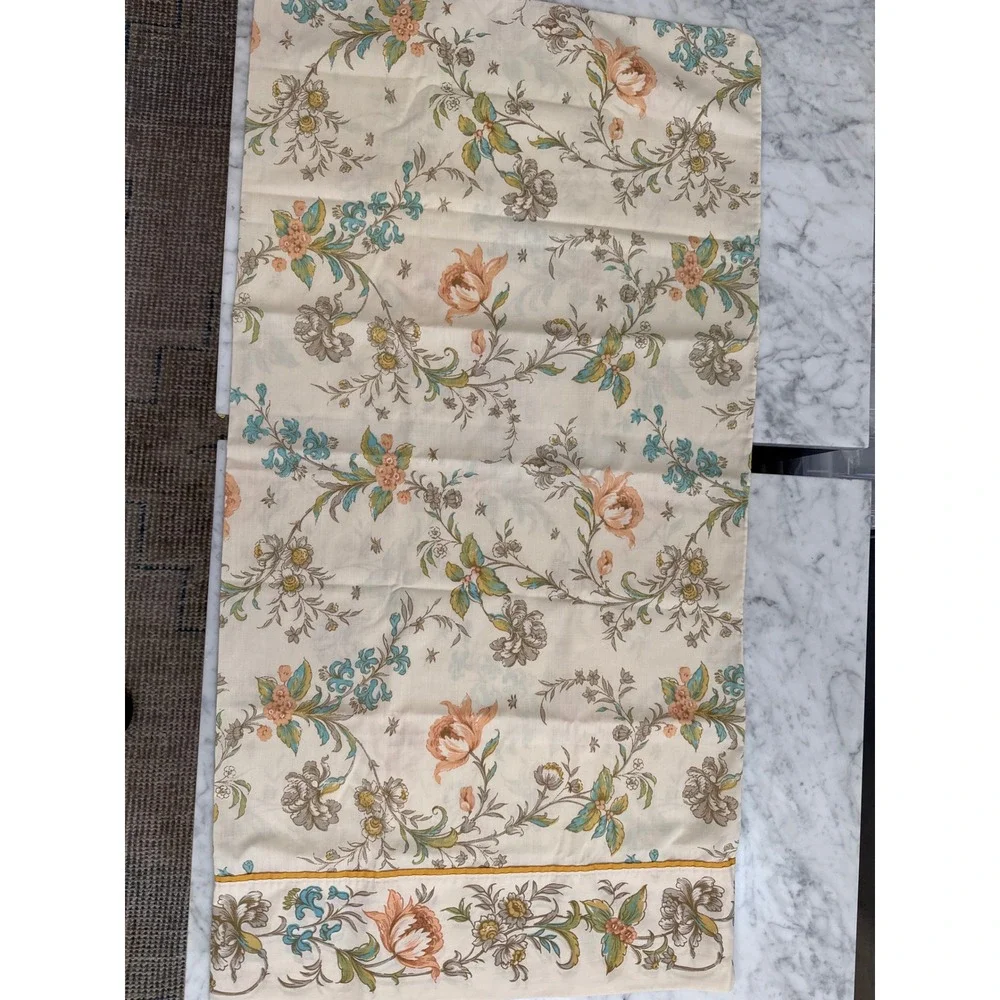 Vintage Springmaid Wondercale King Pillowcases Floral Chintz Set of 2 Cream 1075